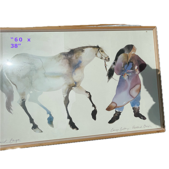 Painting. Indian leading Horse 60" x 38"